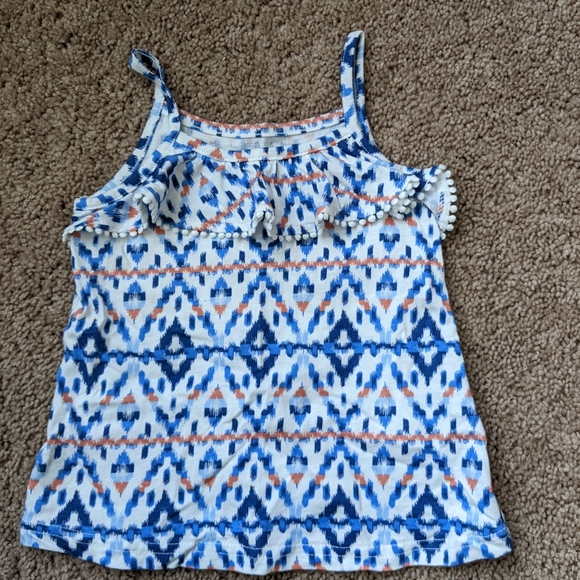 OshKosh Toddler Girl Blue Patterned Tank Top - Picture 1 of 4